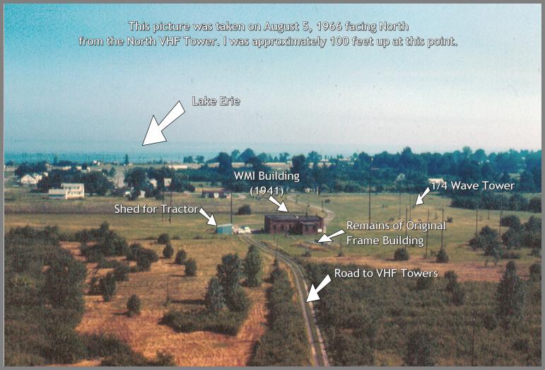 Annotated photo of the WMI station site taken in 1966.