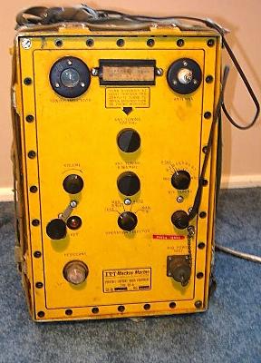 Bright orange lifeboat radio