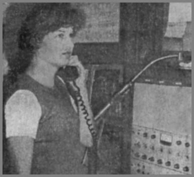 Newspaper photo of Gloria Miller at WCM