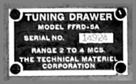 TMC Model FFRD-5A nameplate