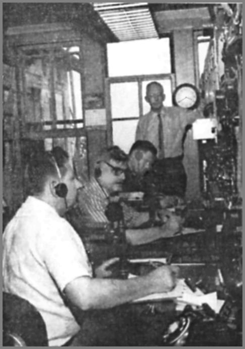 Frank Sager, Wm. Pettee, Robert Mix and Ray Heimberger in the WLC operating room - ca. mid-1960s