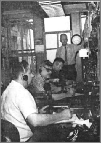 Frank Sager, Wm. Pettee, Robert Mix and Ray Heimberger in the WLC operating room - ca. mid-1960s