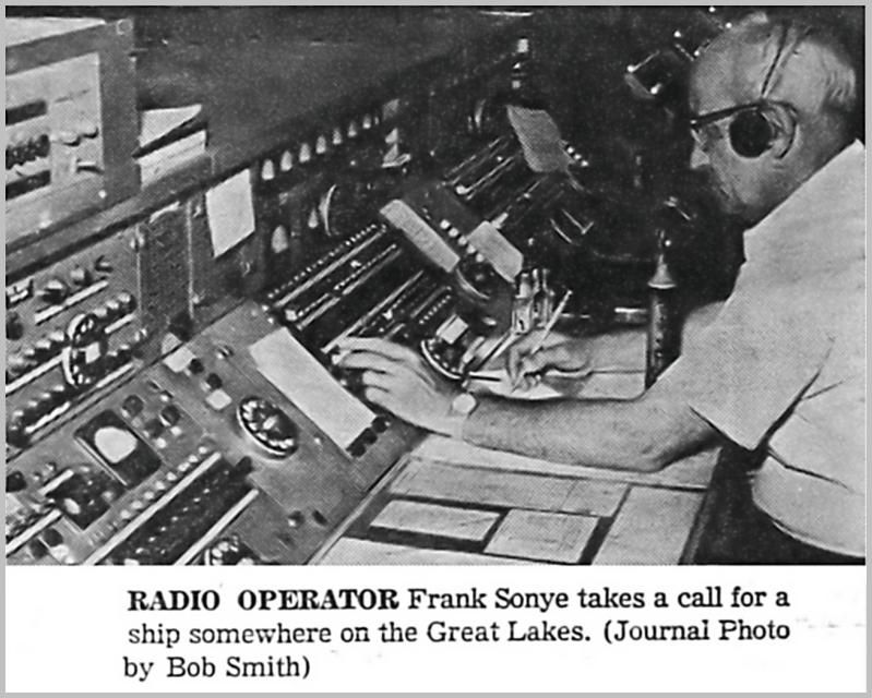 Lorain Journal photo of  Frank Sonye operating WMI